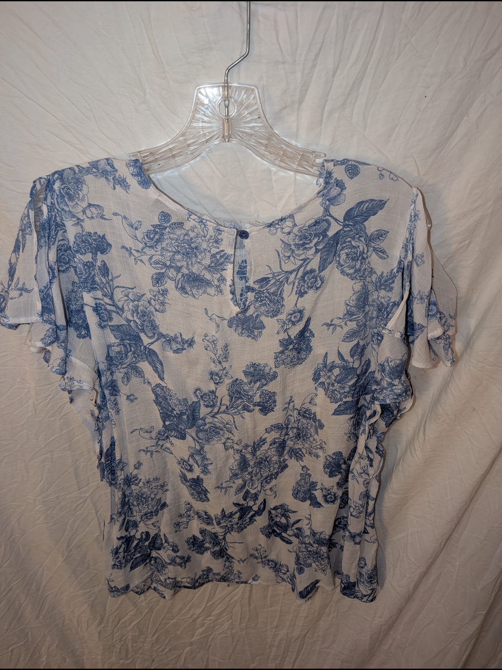 Counterparts Blue Floral Short Sleeve Blouse
